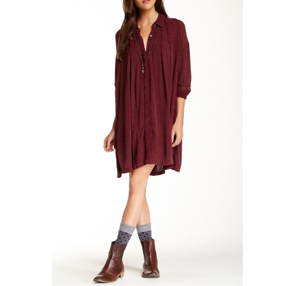 Free People Dresses & Skirts - Free People Burgundy Mini Dress